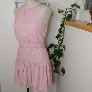 Japna Dusty Rose Pink Halter Mini Dress